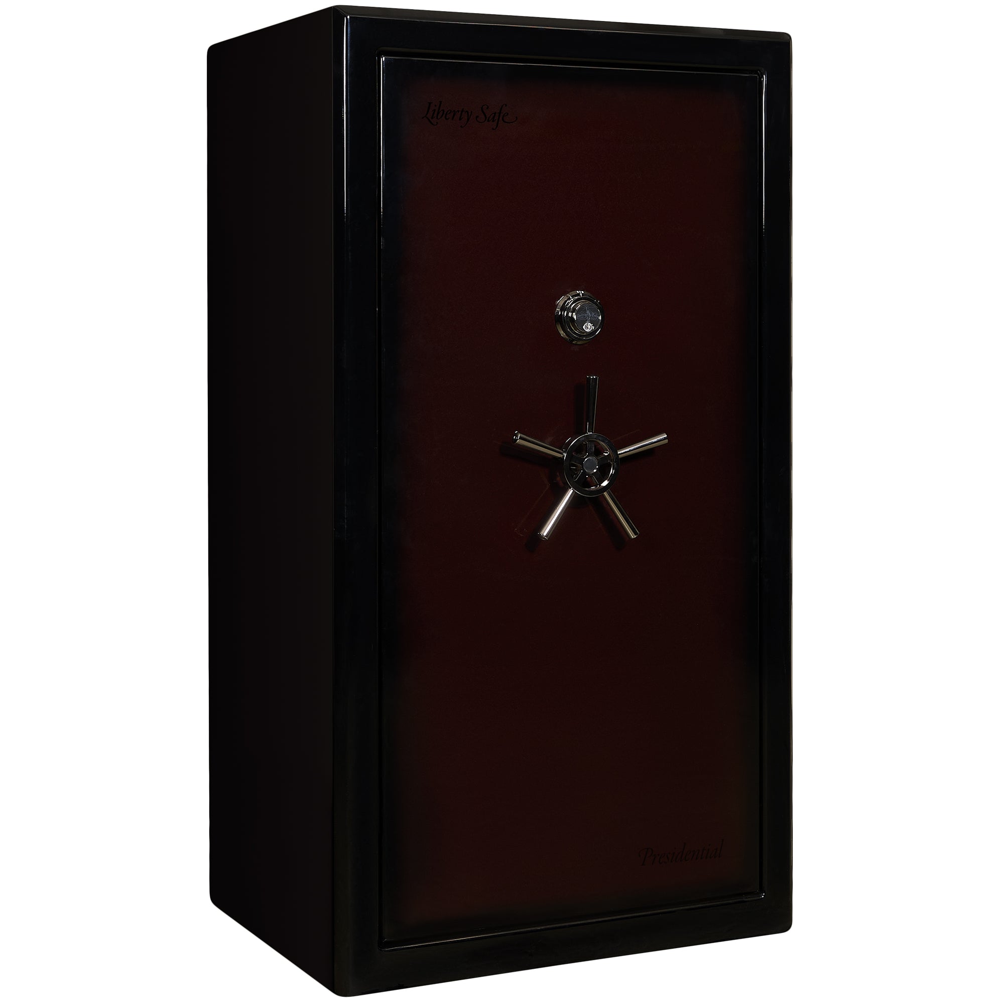 Presidential Series | Level 10 Security | 2.5 Hours Fire Protection | 40 | Dimensions: 66”(H) x 36”(W) x 27.75"(D*) | BurgundyGloss | Mechanical Lock - Closed