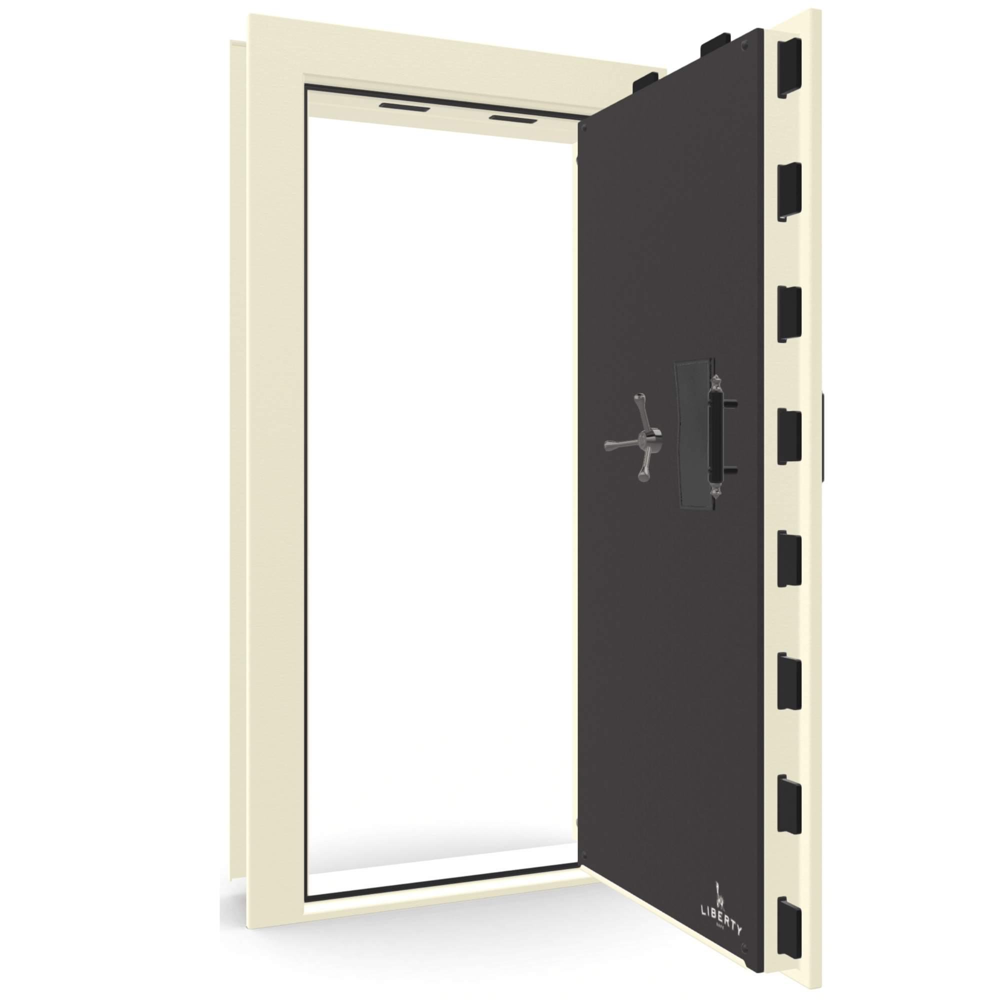 Vault Door Series | Out-Swing | Right Hinge | White Marble | Electronic Lock - open