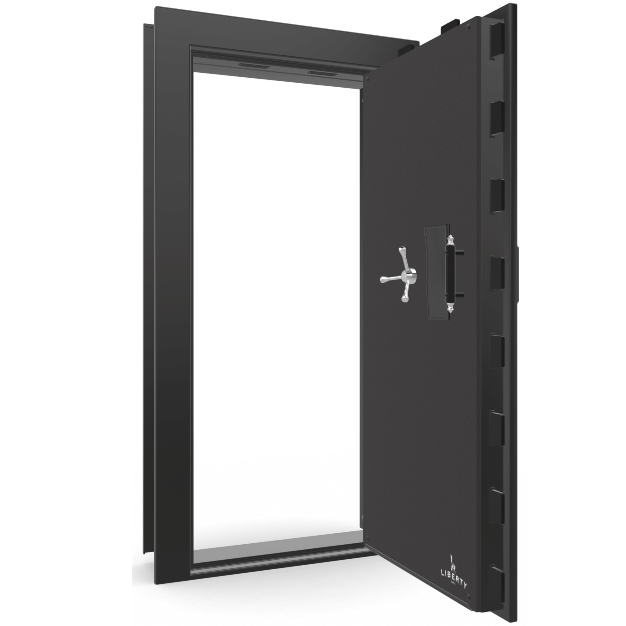 Vault Door Series | Out-Swing | Right Hinge | Black Gloss | Mechanical Lock - open