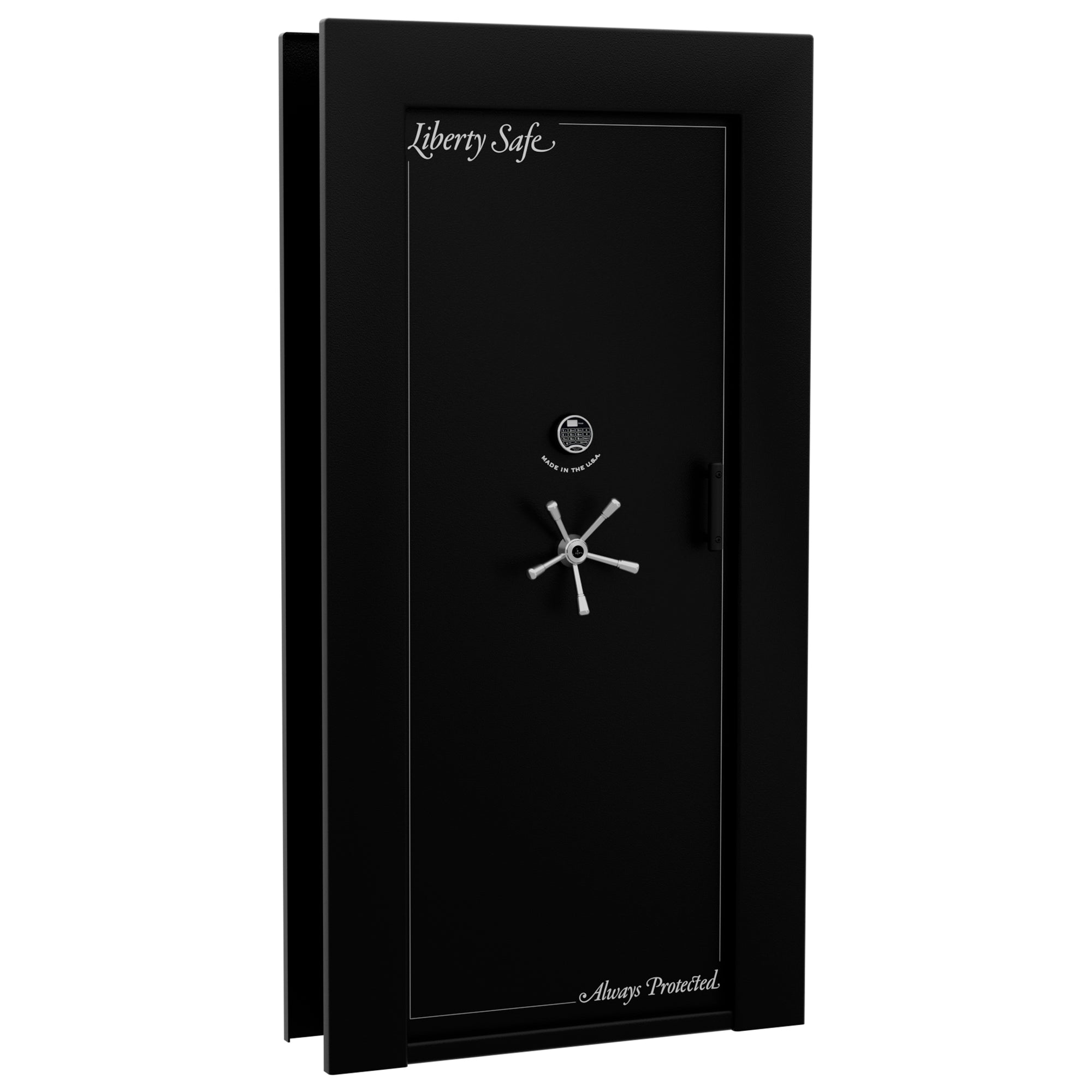 Vault Door Series | In-Swing | Left Hinge | Black Textured | Electronic Lock - closed