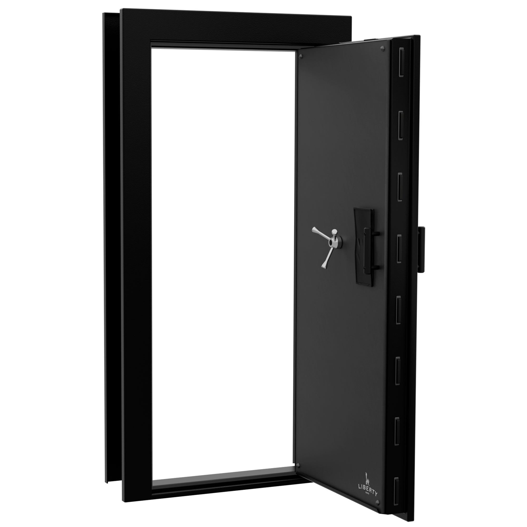 Vault Door Series | Out-Swing | Right Hinge | Black Textured | Electronic Lock - open