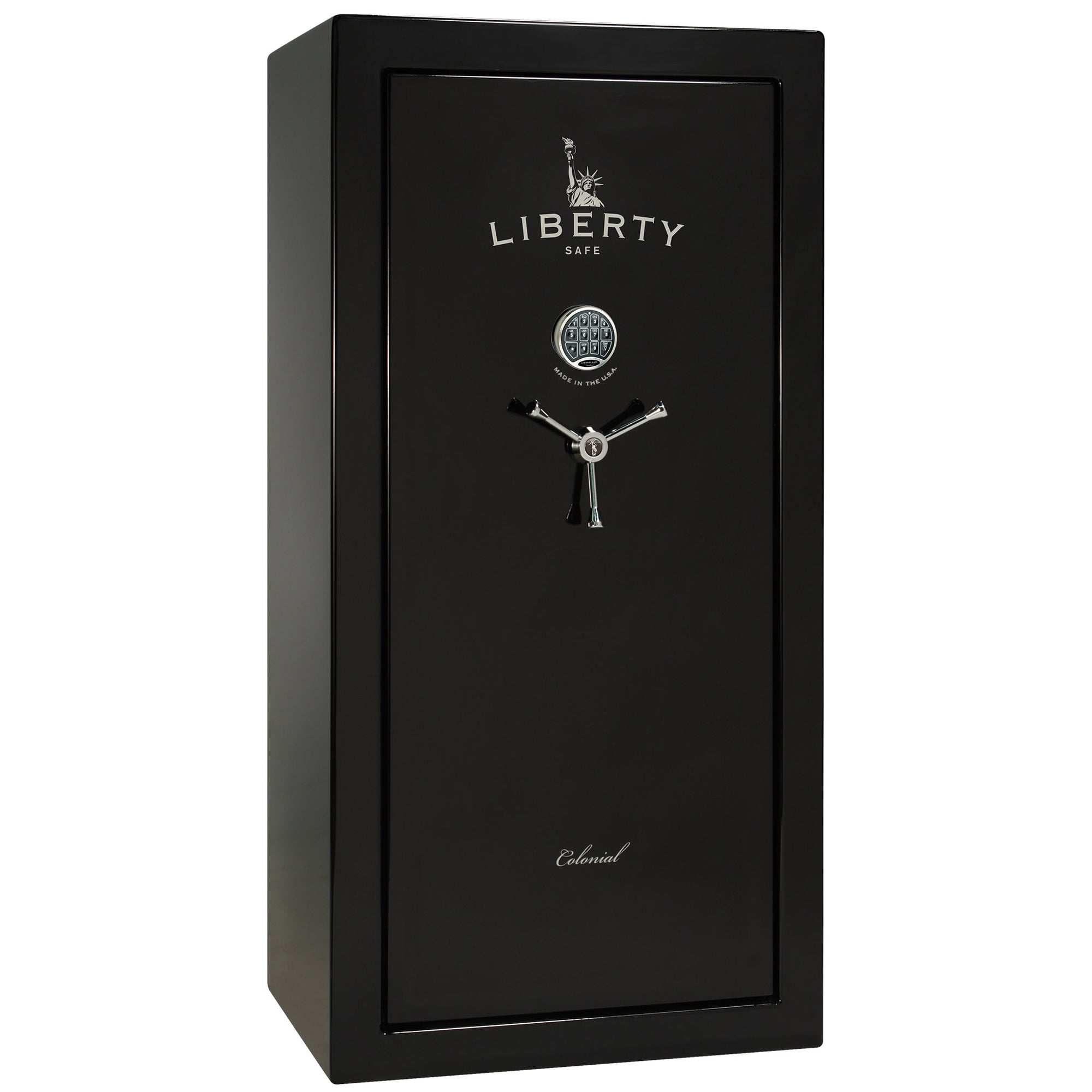 Colonial Series | Level 4 Security | 75 Minute Fire Protection | 23 PRO FLEX | DIMENSIONS: 60.5"(H) X 30"(W) X 22"(D*) | Black Gloss | Electronic Lock - Closed