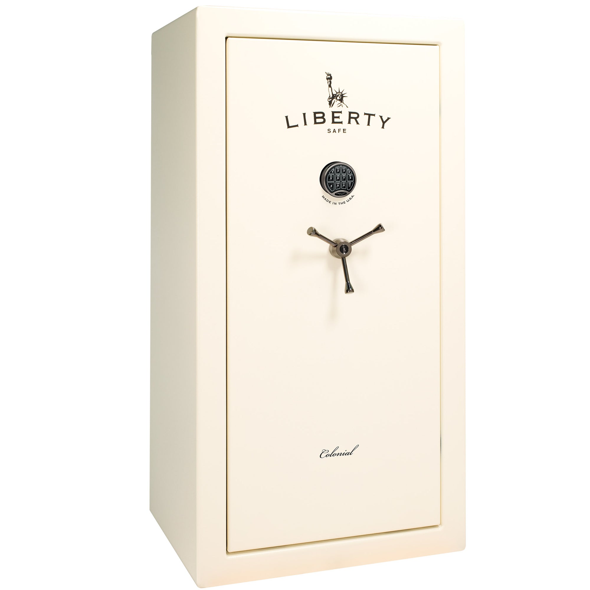 Colonial Series | Level 4 Security | 75 Minute Fire Protection | 23 PRO FLEX | DIMENSIONS: 60.5"(H) X 30"(W) X 22"(D*) | White Gloss Black Chrome | Electronic Lock - Closed