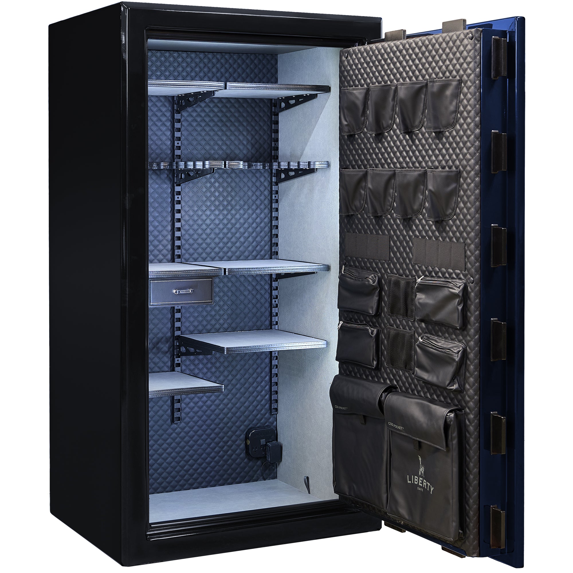 Presidential Series | Level 10 Security | 2.5 Hours Fire Protection | 40 | Dimensions: 66”(H) x 36”(W) x 27.75"(D*) | Blue Gloss | Electronic Lock - Open