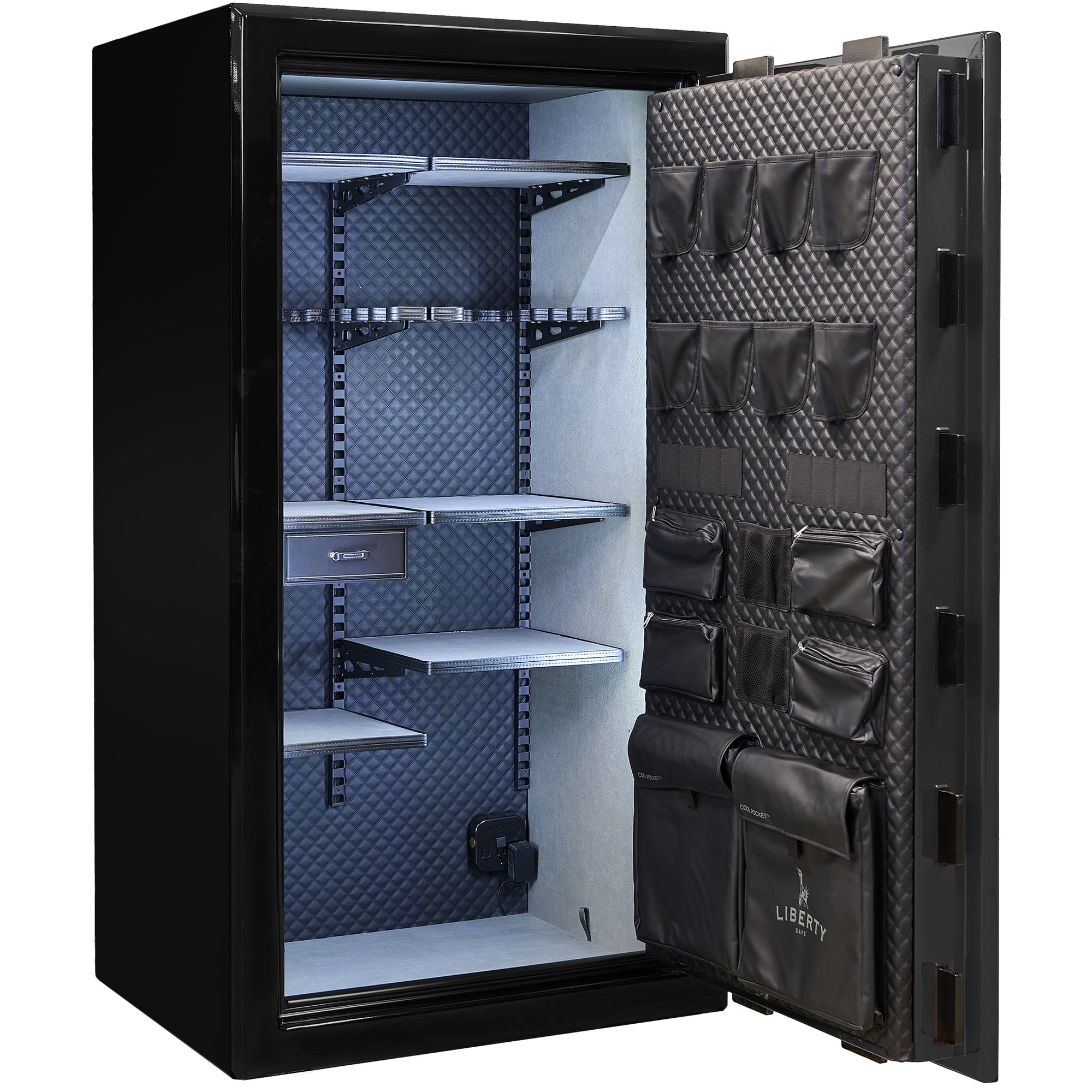 Presidential Series | Level 10 Security | 2.5 Hours Fire Protection | 40 | Dimensions: 66”(H) x 36”(W) x 27.75"(D*) | Gray Charcoal Gloss | Electronic Lock - Open