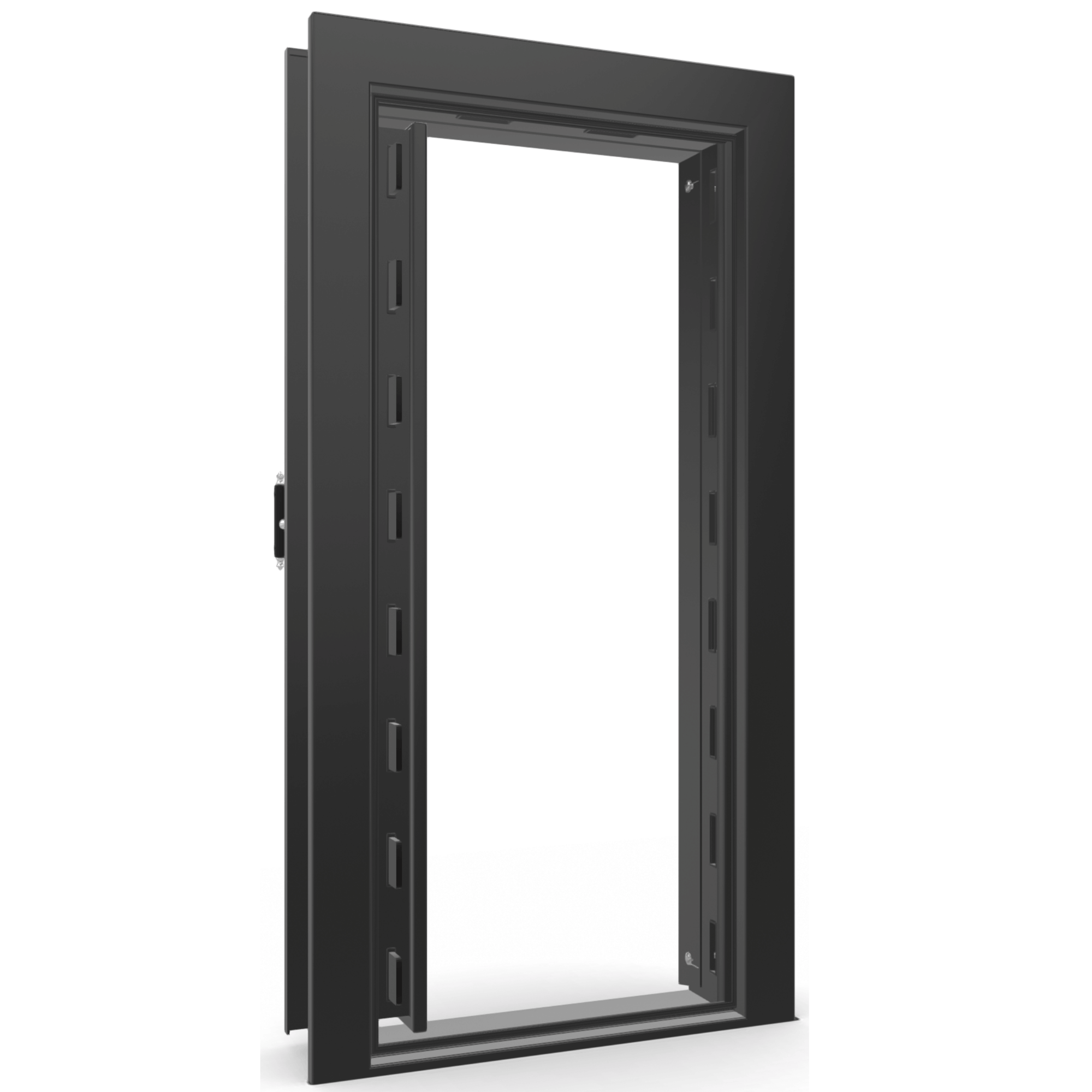 Vault Door Series | In-Swing | Left  Hinge | Black Gloss | Mechanical Lock - open