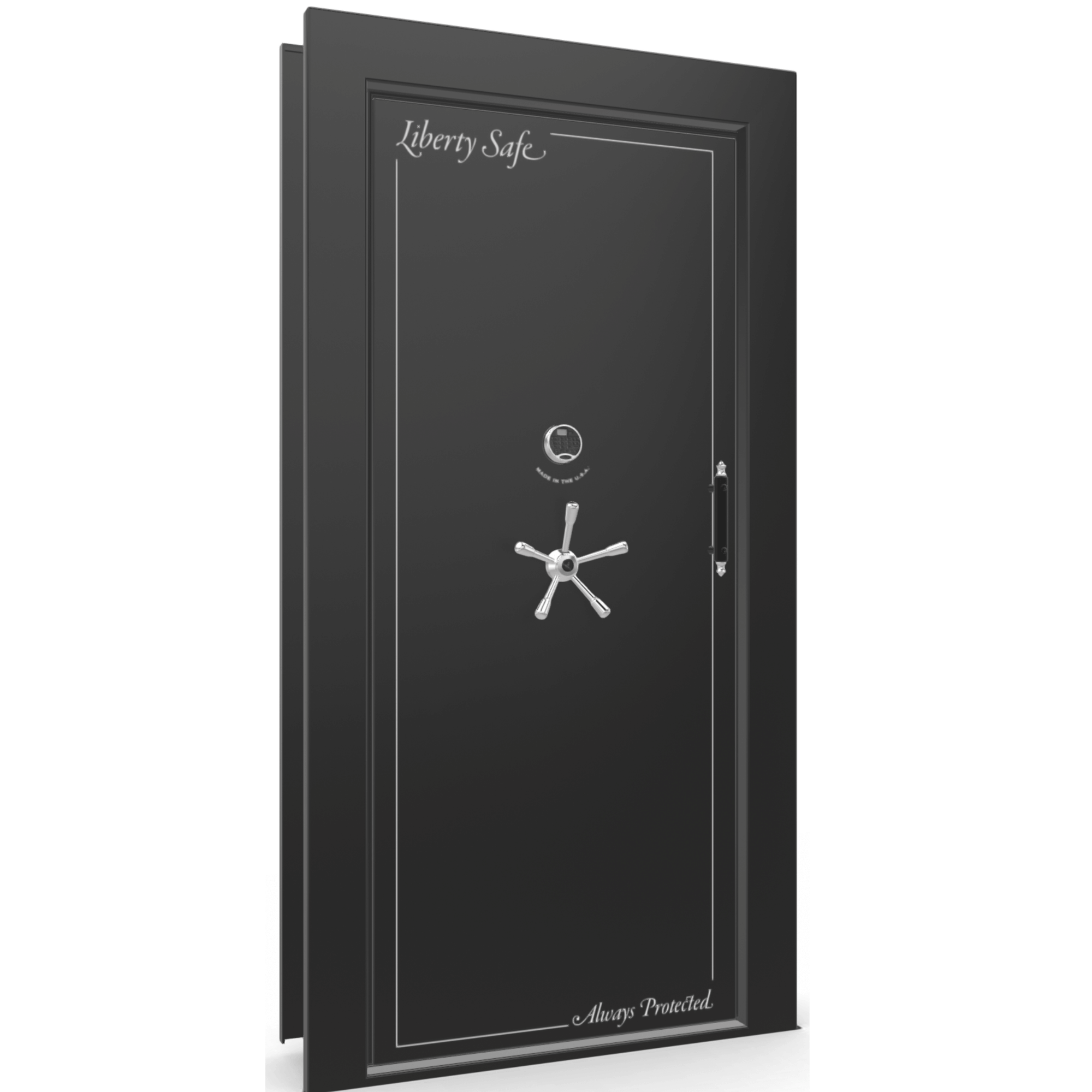 Vault Door Series | In-Swing | Left  Hinge | Black Gloss | Electronic Lock - closed