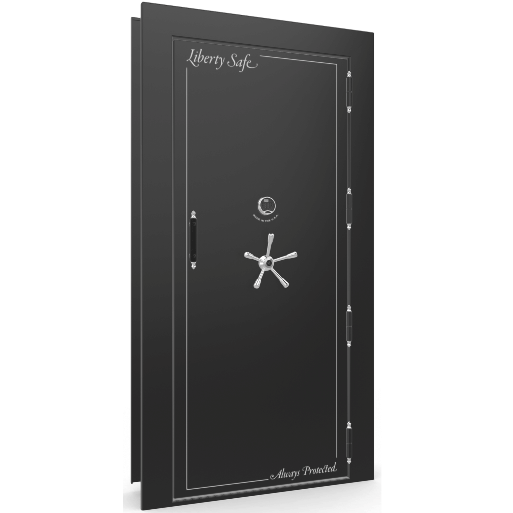 Vault Door Series | Out-Swing | Right  Hinge | Black Gloss | Electronic Lock - closed