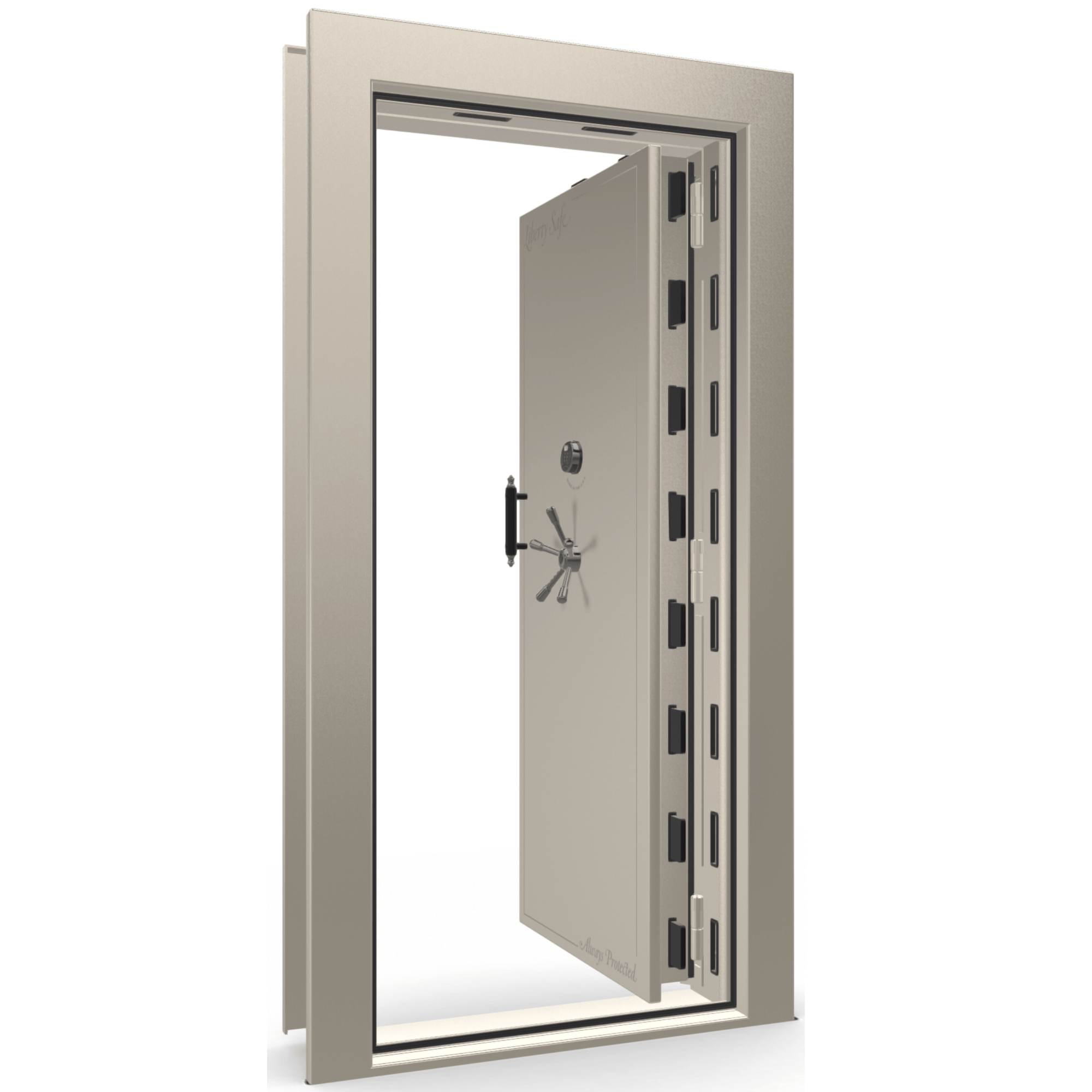Vault Door Series | In-Swing | Right Hinge | Champagne Gloss | Electronic Lock - open