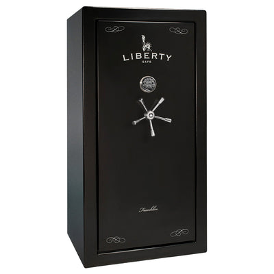 Liberty Franklin Series gun safe in Textured Black with electronic lock, closed