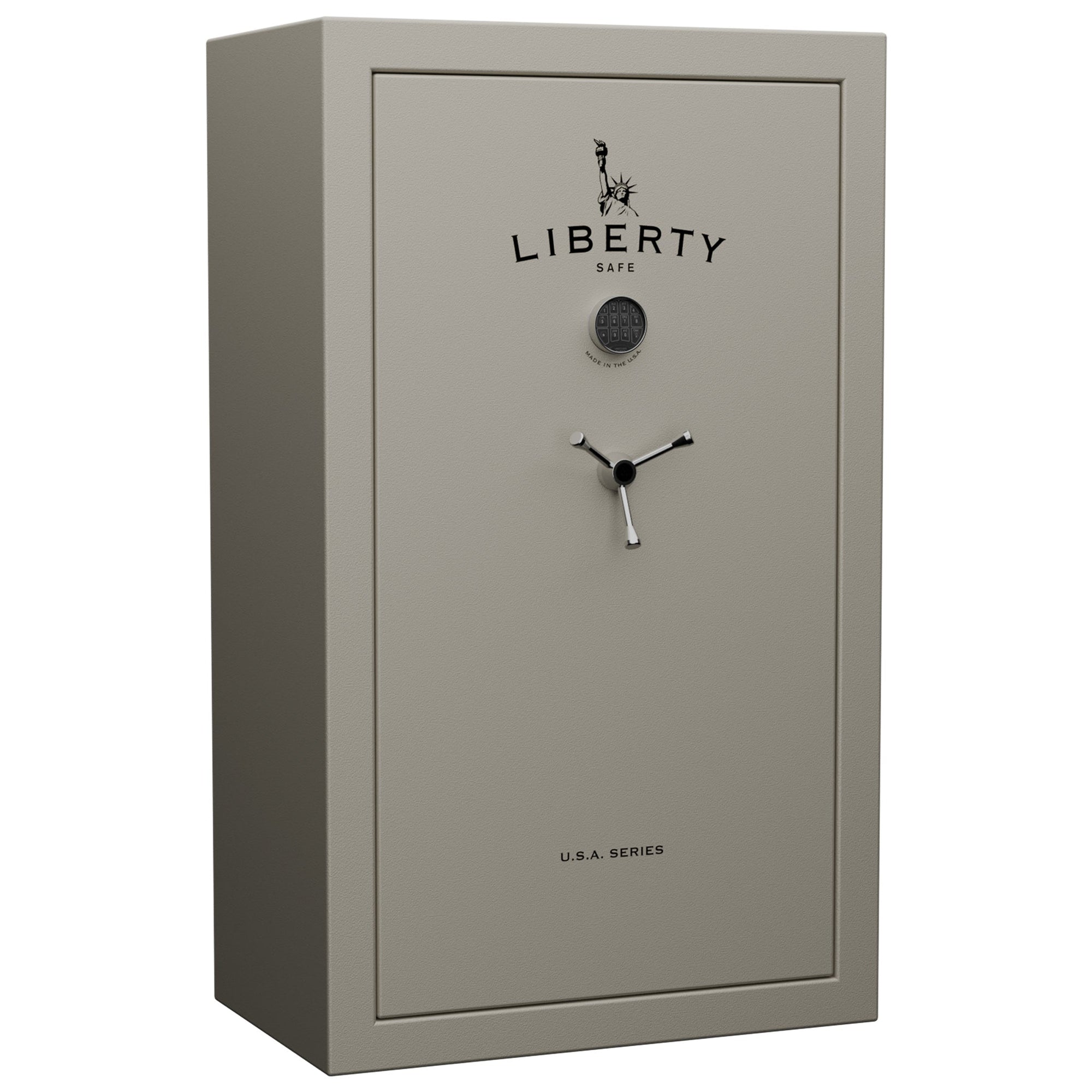 USA Series | Level 3 Security | 60 Minute Fire Rating | 36 | Dimensions: 60.5"(H) x 36"(W) x 22"(D) | Canvas Beige Textured Limited Edition Safe Colors | Electronic Lock - Closed Door