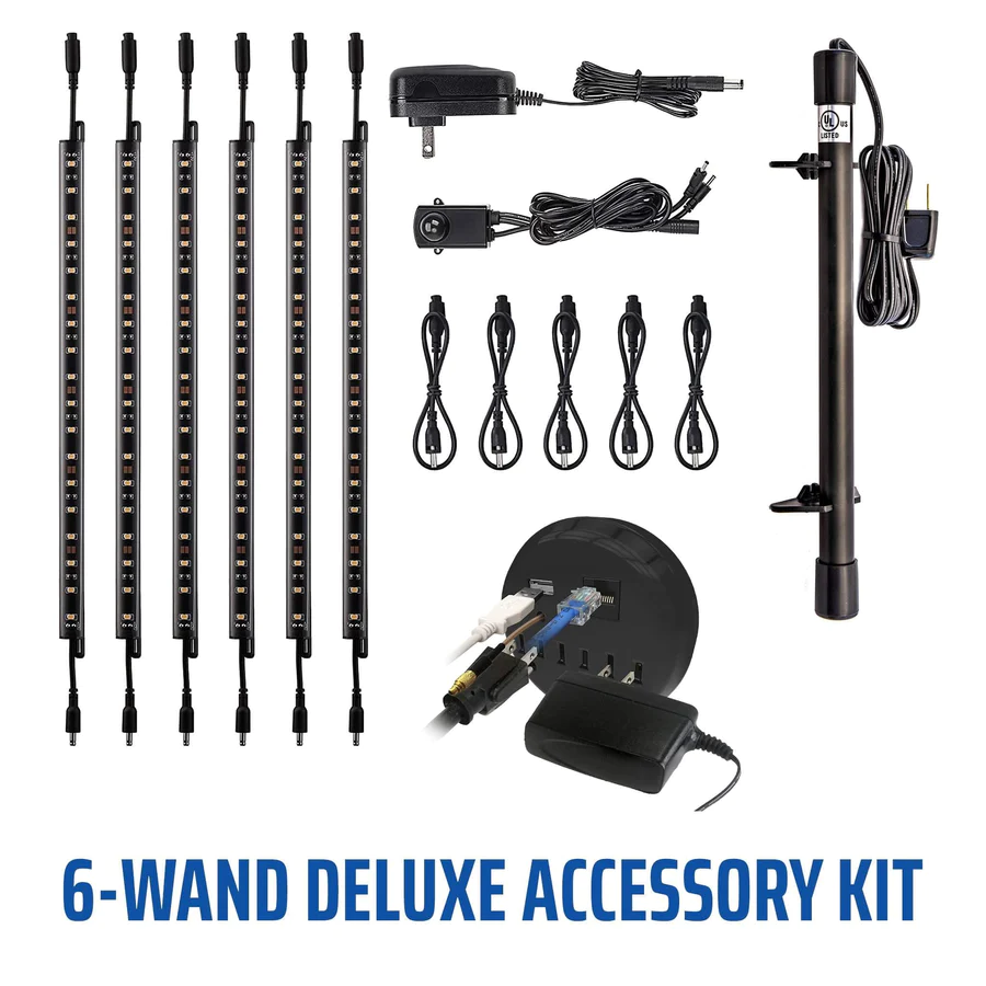 Deluxe Accessory Kit | 6-wand interior light kit with 12-inch dehumidifier rod and deluxe electrical outlet kit