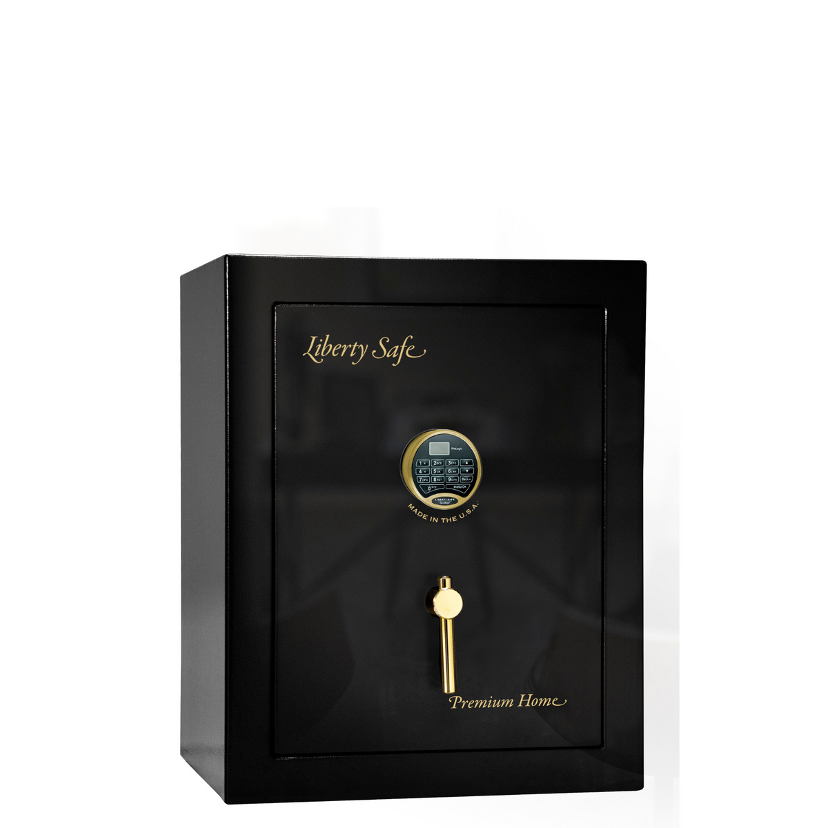 Premium Home Series | Level 7 Security | 2 Hour Fire Protection | 08 | Dimensions: 30&quot;(H) x 24&quot;(W) x 20.25&quot;(D) | Black Gloss Brass - Closed Door