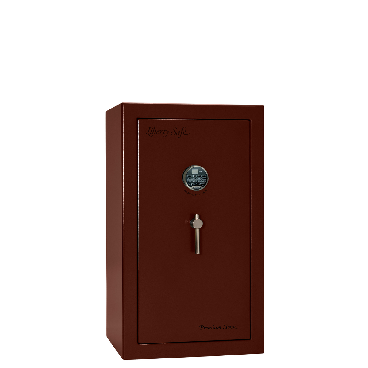 Premium Home Series | Level 7 Security | 2 Hour Fire Protection | 12 | Dimensions: 42&quot;(H) x 24&quot;(W) x 20.25&quot;(D) | Burgundy Marble Black Chrome - Closed Door